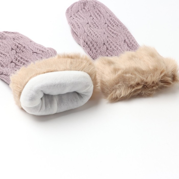 Варежки женские, цвет фиолетовый, размер 25 Варежки женские, цвет фиолетовый, размер 25