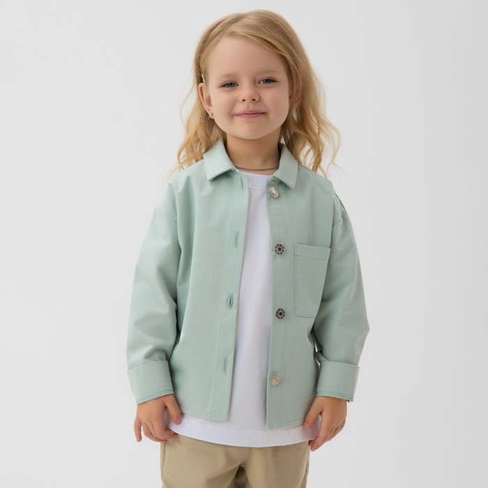 Рубашка детская MINAKU: Jeans collection, цвет мятный, рост 98 см Рубашка детская MINAKU: Jeans collection, цвет мятный, рост 98 см