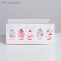 Коробка для капкейков, кондитерская упаковка, 6 ячеек &laquo;Made with love&raquo;, 23 х 16 х 10 см