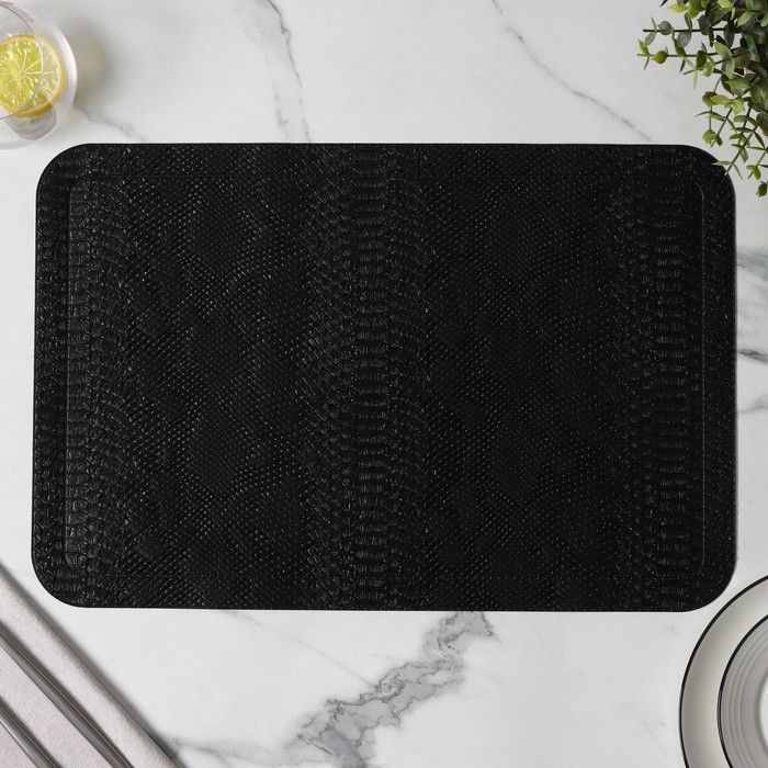 Салфетки сервировочные на стол Magistro, 2 шт, 30&times;45 см, цвет чёрный