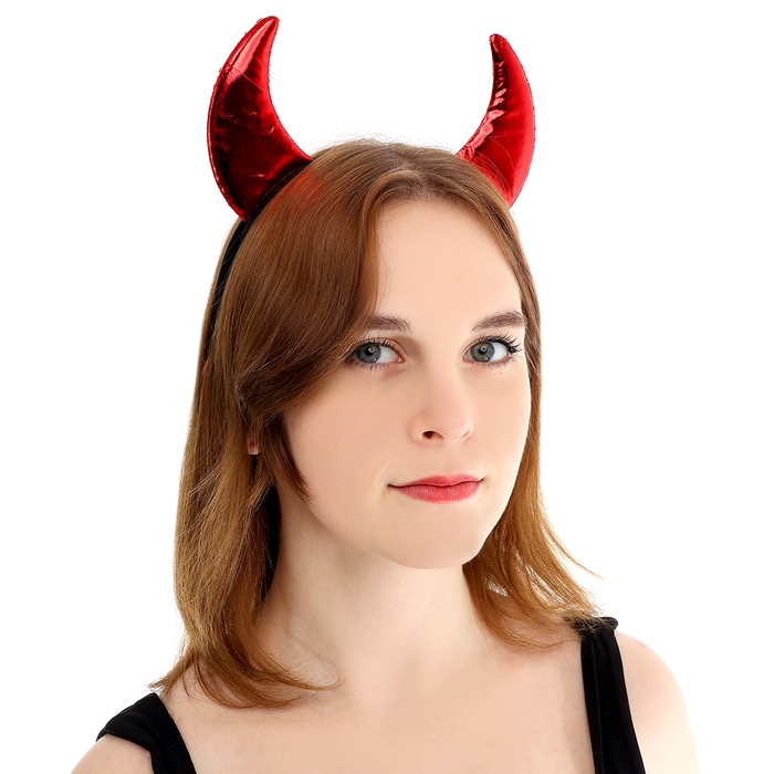 Карнавальный ободок с красными рожками Карнавальный ободок с красными рожками