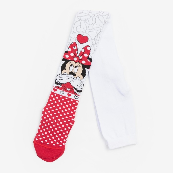 Колготки Дисней &laquo;Минни Маус&raquo;, цвет красный/белый, 104-110 см