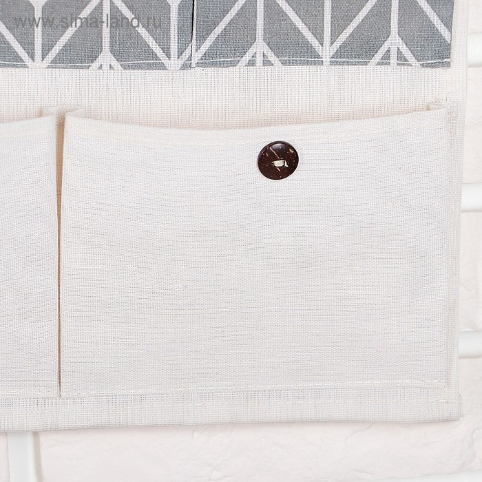 Органайзер подвесной с карманами &laquo;Зигзаг&raquo;, 7 отделений, 49&times;35 см, цвет серый