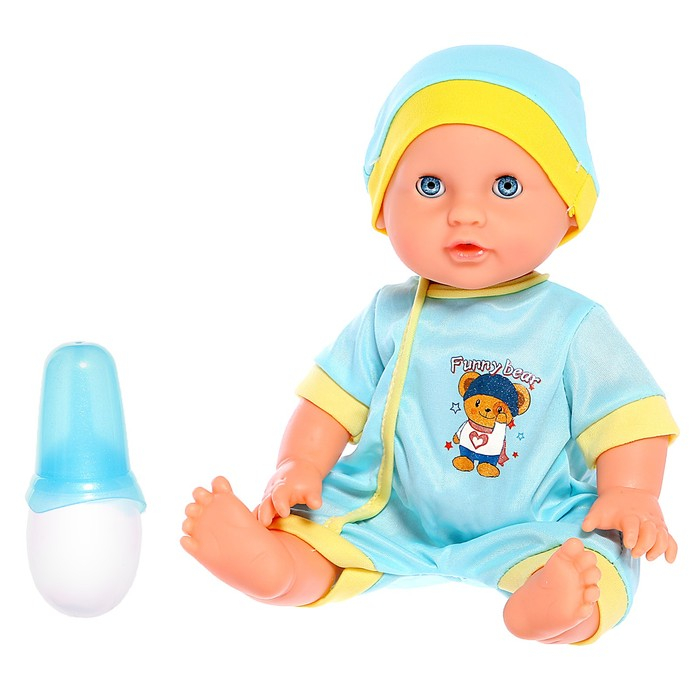 Пупс функциональный &laquo;Саша&raquo; с бутылочкой, пьёт, писает, МИКС