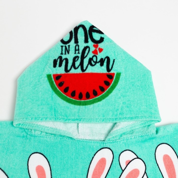 Полотенце-пончо детское махровое Крошка Я &laquo;Зайчики&raquo; 60х120см, 100% хлопок, 300гр/м2