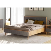 Кровать "Денвер", 1436х2153х1018, Дуб вотан / Графит