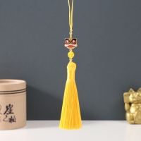 Подвеска текстиль, металл "Китайский лев" жёлтая 1х1,2х10 см Подвеска текстиль, металл "Китайский лев" жёлтая 1х1,2х10 см