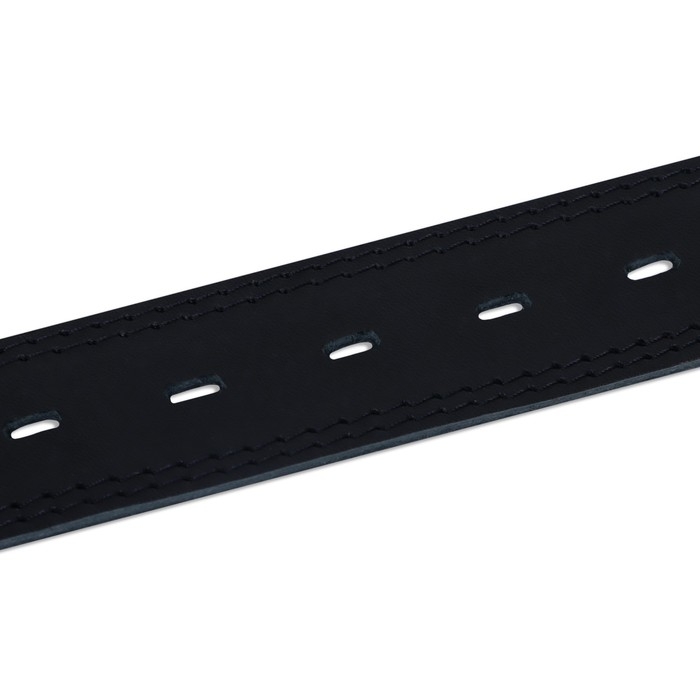 Ошейник кожаный двухслойный на замше, 3,5 см, ОШ 41-51 см, черный