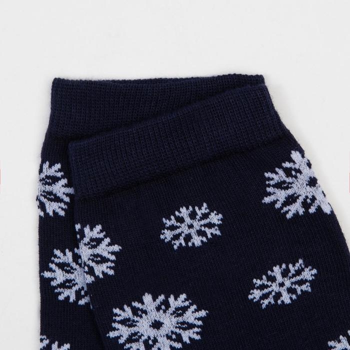 Носки детские &laquo;Мишка и снежинки&raquo; цвет синий, размер 22-24