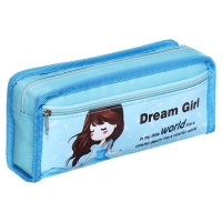 Пенал школьный на молнии Calligrata "Аниме", 2 отделения, голубой Пенал школьный на молнии Calligrata "Аниме", 2 отделения, голубой