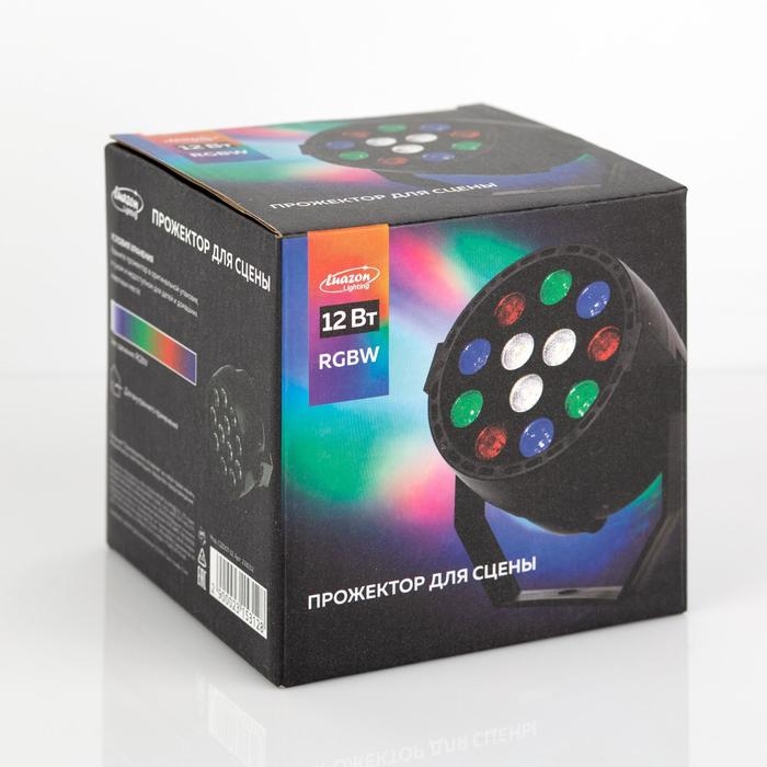 Прожектор для сцены 12 Вт, DMX-управление, свечение RGBW, 220 В Прожектор для сцены 12 Вт, DMX-управление, свечение RGBW, 220 В