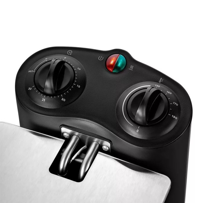 Фритюрница Kitfort KT-4052, 2000 Вт, 6 л, корзины 2 л, 130-190 &deg;C, серо-чёрная