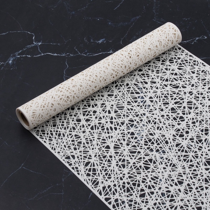 Дорожка сервировочная на стол Доляна &laquo;Паутинка&raquo;, 150&times;33 см, белая