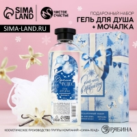 Подарочный набор косметики &laquo;Для тебя в Новый Год&raquo;, гель для душа 300 мл и мочалка для тела, ЧИСТОЕ СЧАСТЬЕ