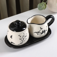 Набор сервировочный Доляна &laquo;Весенний вечер&raquo;, 2 предмета: молочник 270 мл, сахарница 310 мл