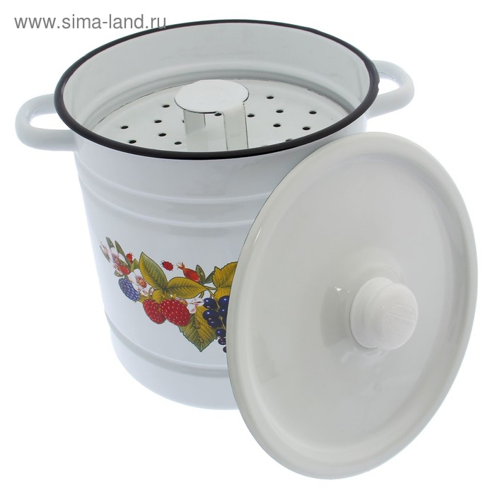 Позница-мантоварка эмалированная, 12 л, 4 вставки, цвет белый, деколь МИКС Позница-мантоварка эмалированная, 12 л, 4 вставки, цвет белый, деколь МИКС