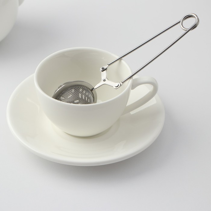 Ситечко для чая Доляна &laquo;Ёлочка&raquo;, 16,5 см, цвет серебристый