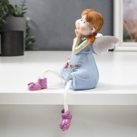 Сувенир полистоун "Девочка ангелок с фламинго" длинные ножки МИКС 20х8х6 см