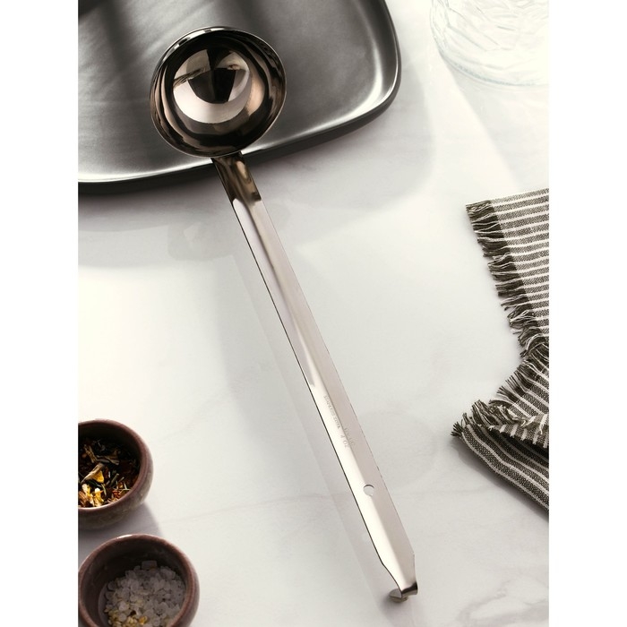 Половник из нержавеющей стали Доляна Everyday, 120 мл, 35&times;8 см, цвет серебряный