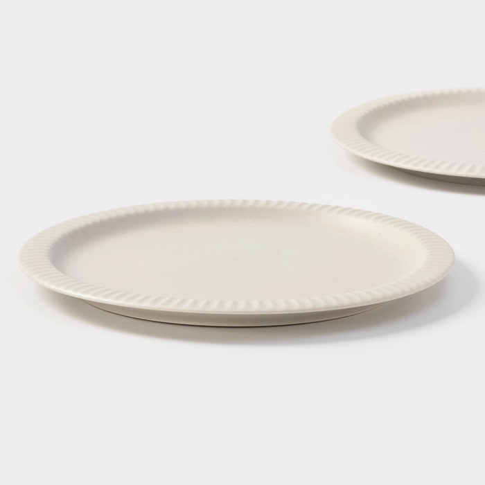 Тарелки Magistro Jarwah Lausanne, d=25 см, обеденные, набор 2 шт, фарфор, серые Тарелки Magistro Jarwah Lausanne, d=25 см, обеденные, набор 2 шт, фарфор, серые