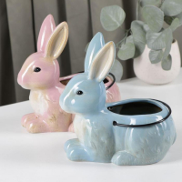 Конфетница керамическая &laquo;Зайка&raquo;, 17,5&times;12&times;19 см, цвет МИКС