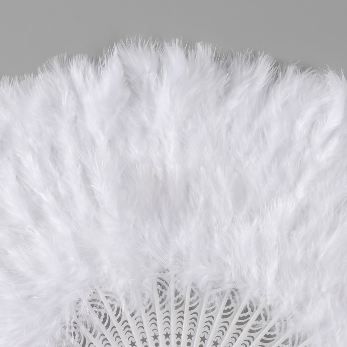 Веер пластик, перо "Белоснежный" h=26 см 25 лопастей 3х50х26 см