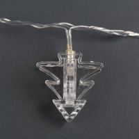 Гирлянда &laquo;Нить&raquo; 4.5 м с насадками &laquo;Прищепки-ёлочки&raquo;, IP20, прозрачная нить, 20 LED, свечение тёплое белое, 220 В