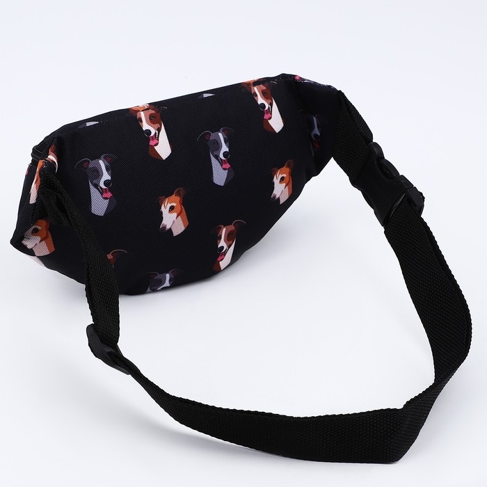 Сумка поясная Собаки, 32х8х15 см, отд на молнии, цвет чёрный Сумка поясная Собаки, 32х8х15 см, отд на молнии, цвет чёрный