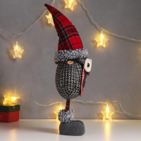 Кукла интерьерная "Совёнок в клетчатом колпаке и оленями на пузике" 49 см Кукла интерьерная "Совёнок в клетчатом колпаке и оленями на пузике" 49 см