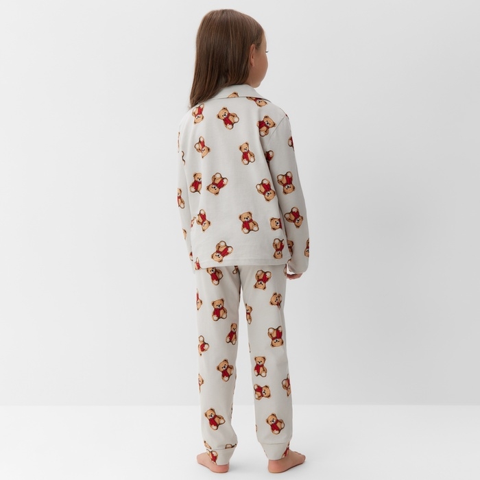 Пижама детская (рубашка и брюки) KAFTAN "Мишка в шарфе" р.34 (122-128)