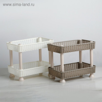 Этажерка настольная 2 яруса &laquo;Плетение&raquo;, 24&times;15&times;20 см, цвет МИКС