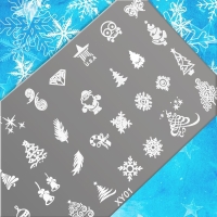 Новый год! Диск для стемпинга металлический &laquo;Праздничное ассорти&raquo;, 12 &times; 6 см