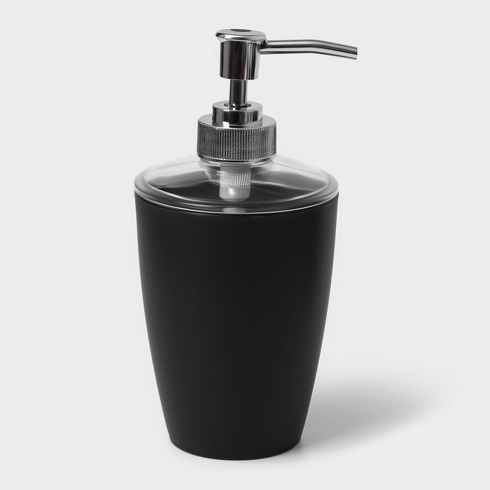 Набор для ванной &laquo;Эталон&raquo;, 4 предмета: дозатор для мыла, мыльница, 2 стакана, 24&times;8&times;17 см, цвет чёрный