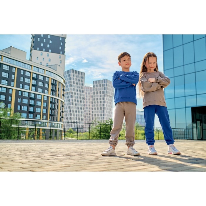 Костюм детский (свитшот, брюки) KAFTAN Костюм детский (свитшот, брюки) KAFTAN "Basic line", размер 28 (86-92), цвет синий