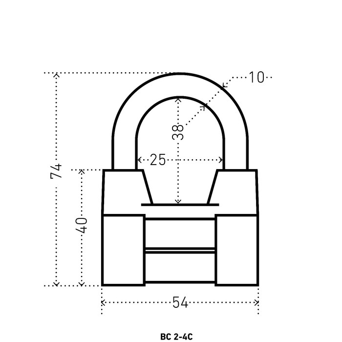 Замок навесной "АЛЛЮР" ВС2-4С, дужка d=10 мм