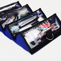 Косметичка, 4 отдела на молниях, цвет васильковый Косметичка, 4 отдела на молниях, цвет васильковый