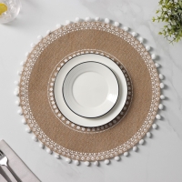 Салфетка сервировочная на стол Доляна &laquo;Африка&raquo;, 38&times;38 см, цвет белый