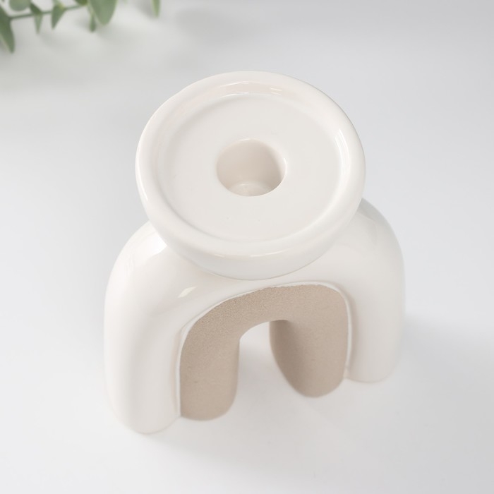 Подсвечник керамика на 1 свечу Подсвечник керамика на 1 свечу "Медуза" песочно-белый 11,7х8х15 см