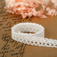 Кружево вязаное, 18 мм &times; 2,7 &plusmn; 0,5 м, цвет белый