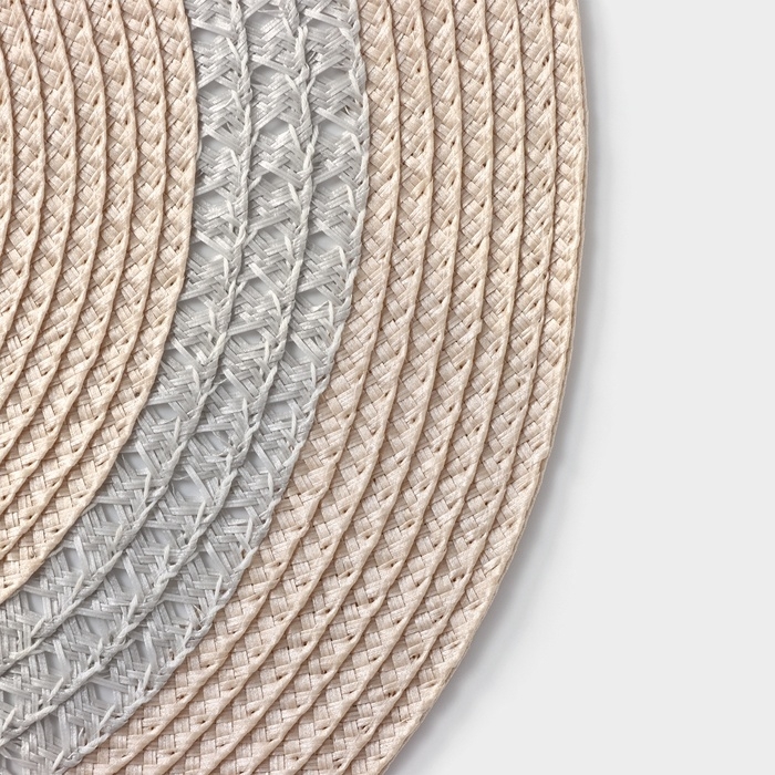 Салфетка сервировочная на стол Доляна &laquo;Оскар&raquo;, d=38 см, цвет бежевый