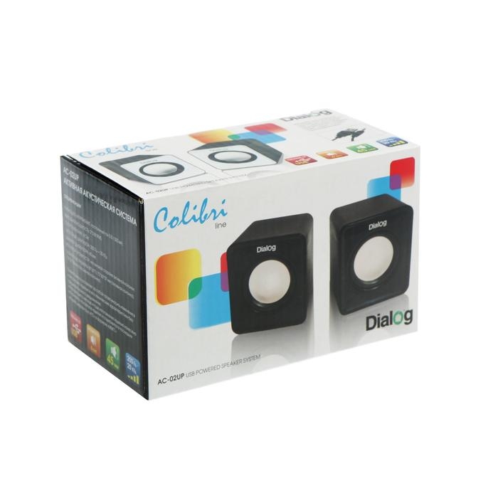 Компьютерные колонки 2.0 Dialog Colibri AC-02UР, 2х3Вт, USB, черные Компьютерные колонки 2.0 Dialog Colibri AC-02UР, 2х3Вт, USB, черные