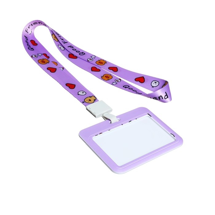 Бейдж горизонтальный внешний размер 10 х 7,8 см, внутренний размер 5,2 х 8,2 см, лента 42 см, с рисунком Бейдж горизонтальный внешний размер 10 х 7,8 см, внутренний размер 5,2 х 8,2 см, лента 42 см, с рисунком "Уточки"