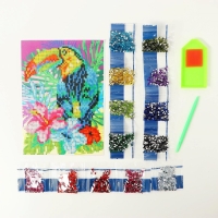 Алмазная мозаика с частичным заполнением на холсте &laquo;Тукан&raquo;, 15 х 21 см