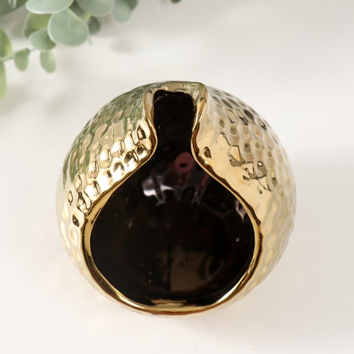 Подсвечник керамика на 1 свечу "Гранат" d=4,5 см золото 10х10х11,5 см