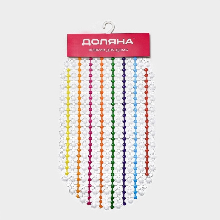 Коврик противоскользящий в ванну на присосках Доляна &laquo;Радуга&raquo;, 35&times;65 см