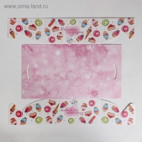 Коробка для капкейков, кондитерская упаковка, 4 ячейки &laquo;Вкусный подарок&raquo;, 16 х 16 х 7.5 см