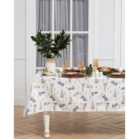 Скатерть пасхальная, Доляна Fluffy bunnies 180х144 см, 100% хлопок, 164 г/м2
