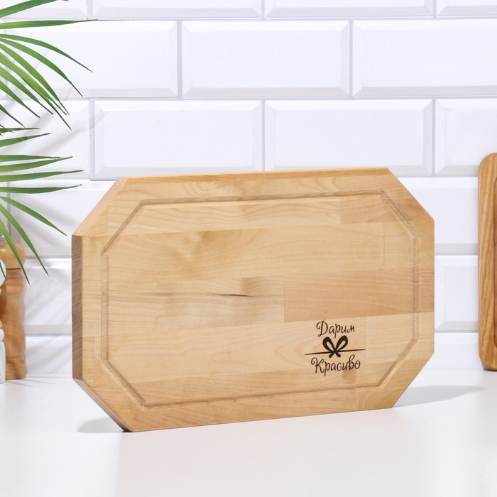 Доска разделочная &laquo;Гайка&raquo; большая (кровосток) 38х22х1,8 см