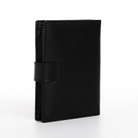 Портмоне мужское на магните, 3 в 1, для купюр, автодокументов и паспорта, цвет чёрный