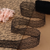 Кружево капроновое, 45 мм &times; 10 &plusmn; 1 м, цвет чёрный